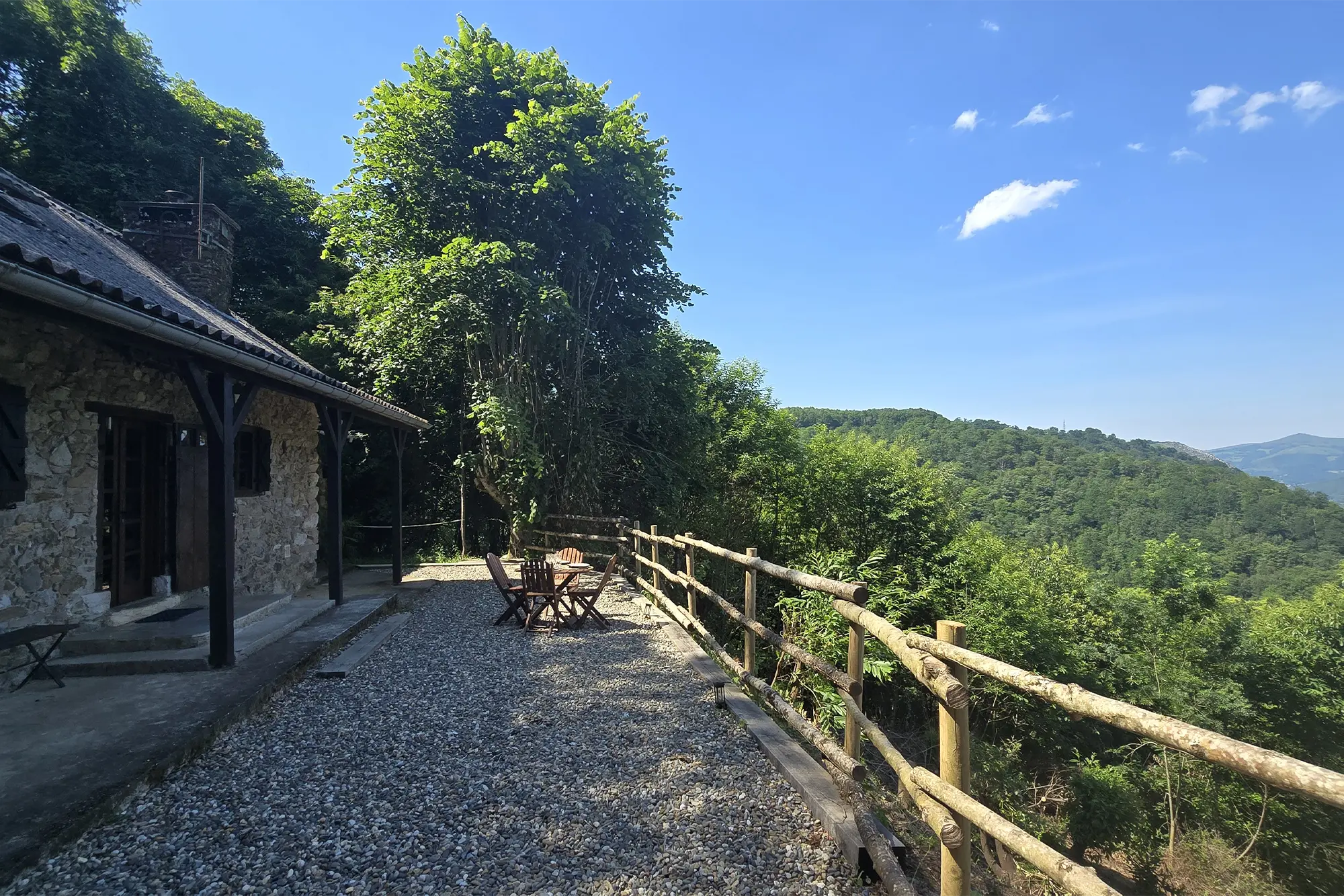 Gîte au Pays Basque à Licq, vue de la terrasse